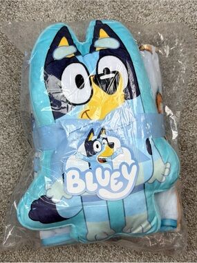 Bluey Shaped Pillow & Throw Set Brand New